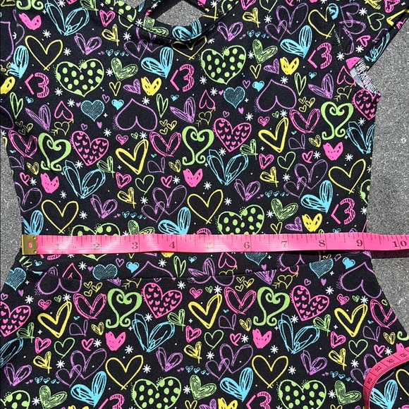 Joyce Concept Girl’s Black Dress, Matching Shorts, Hearts, Flowy, Soft, Size 4 - Picture 6 of 17